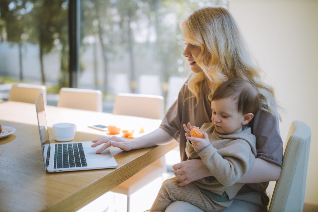 Woman working from home